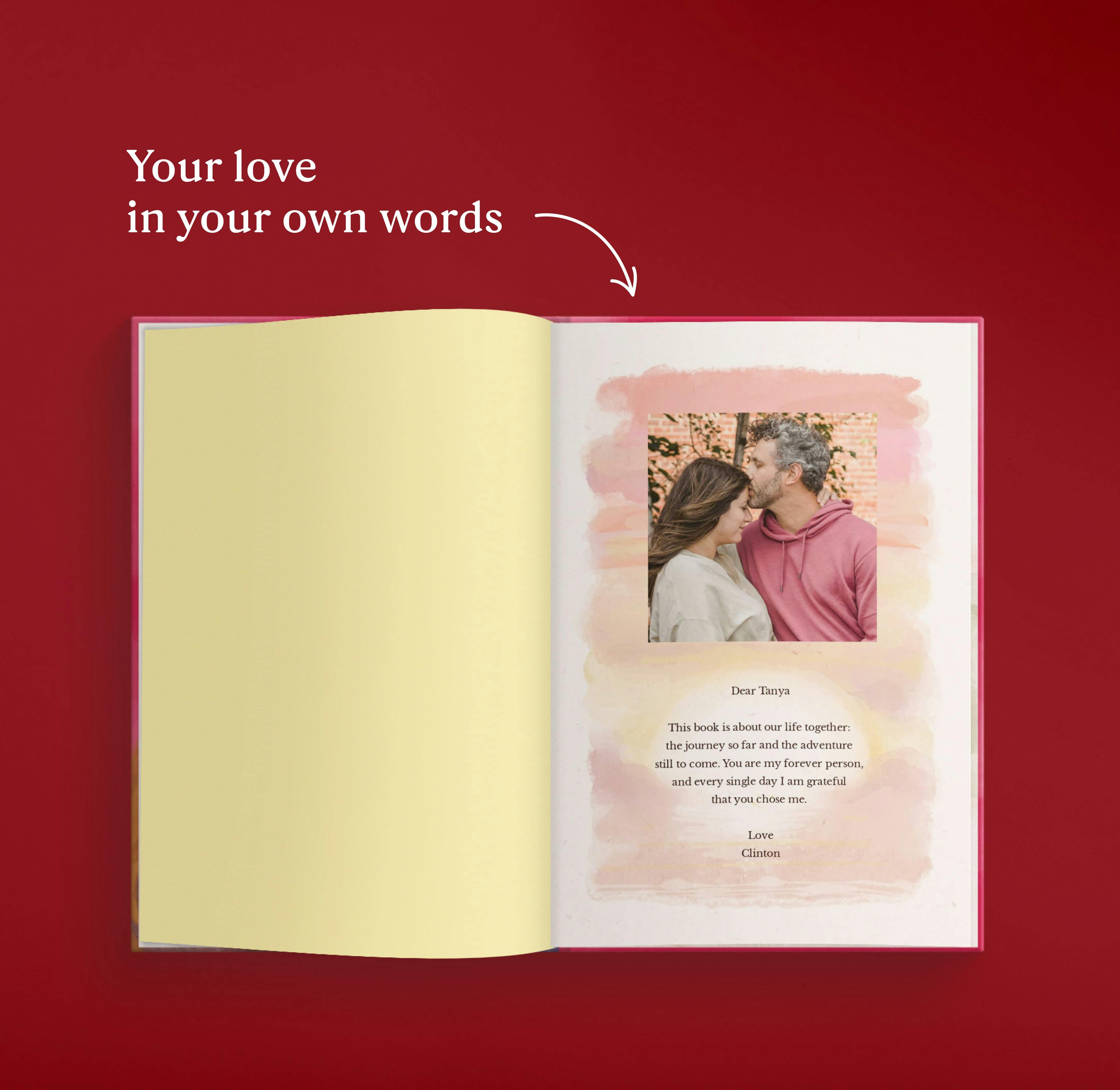 A page inside the personalised book