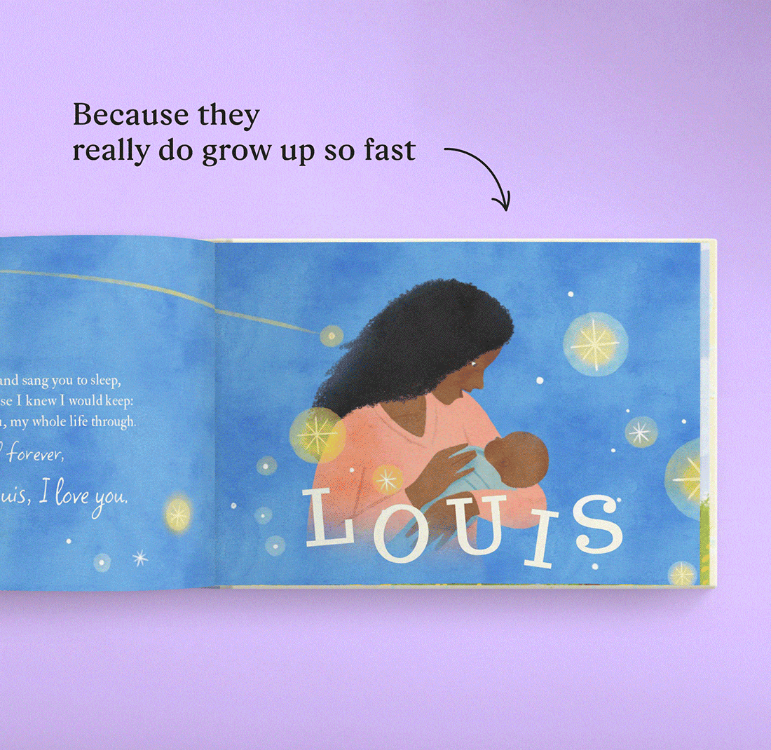 GIF showing the personalised pages of the book