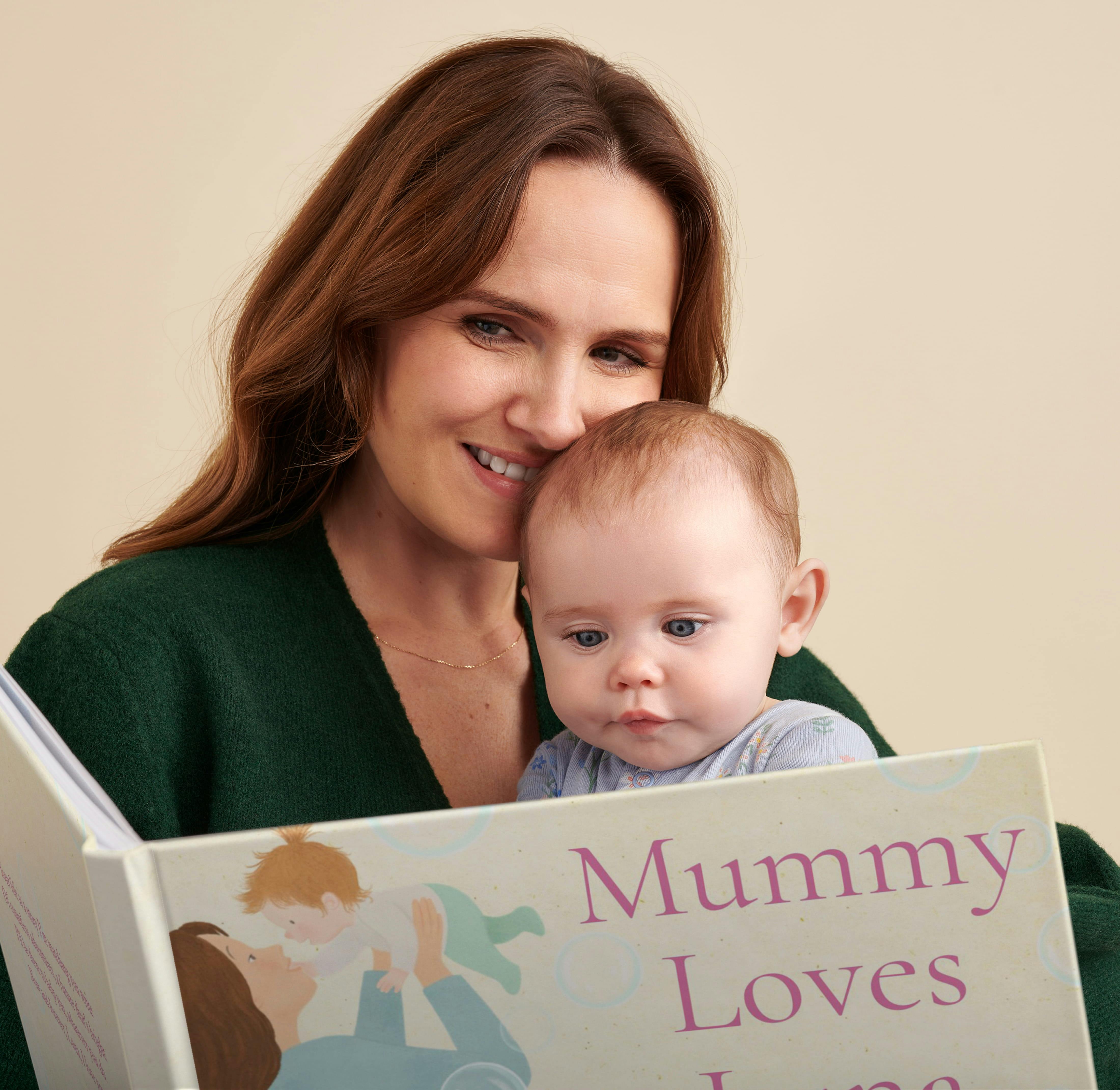 A child and mother reading the personalised book