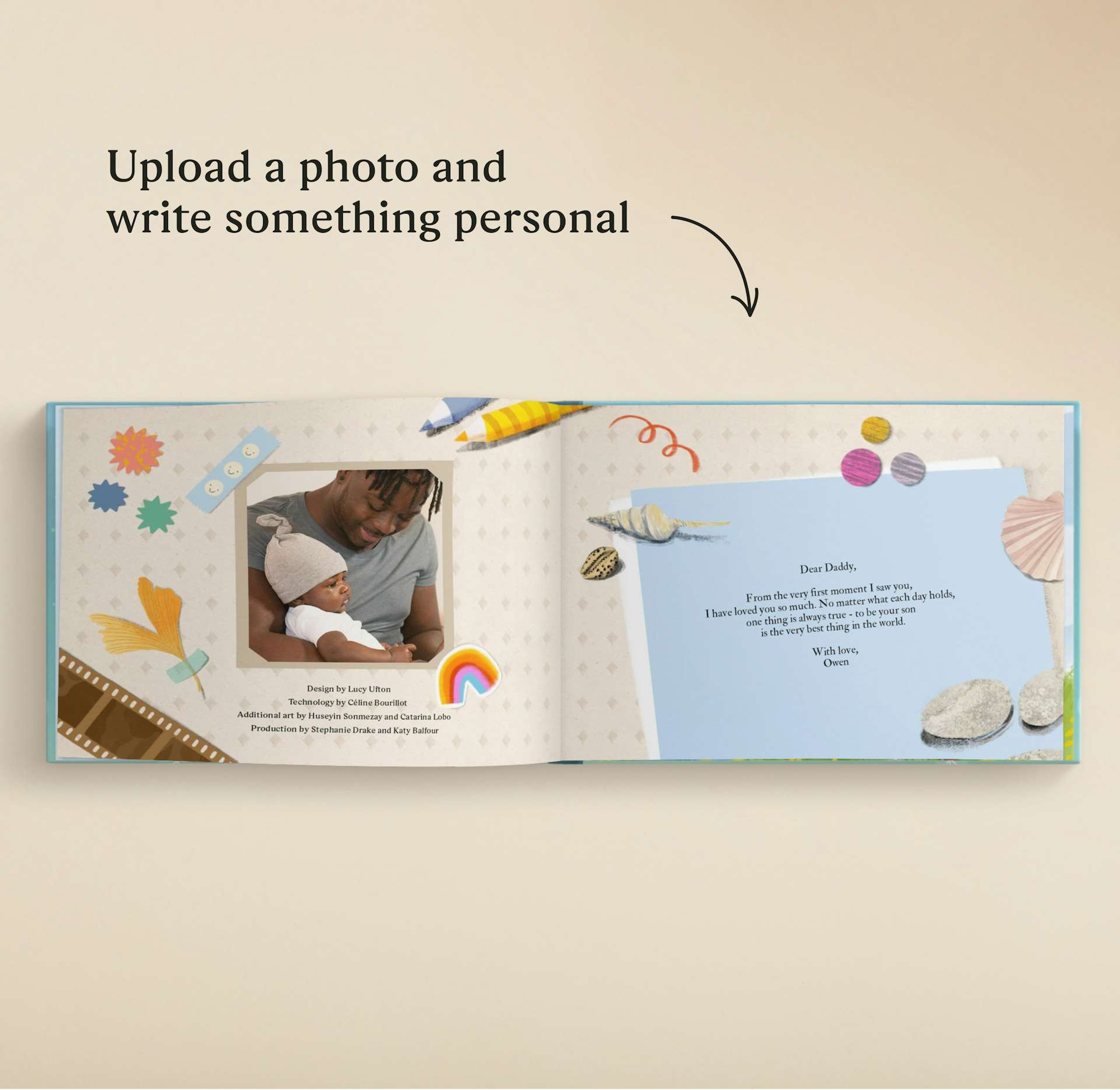 A page inside the personalised book
