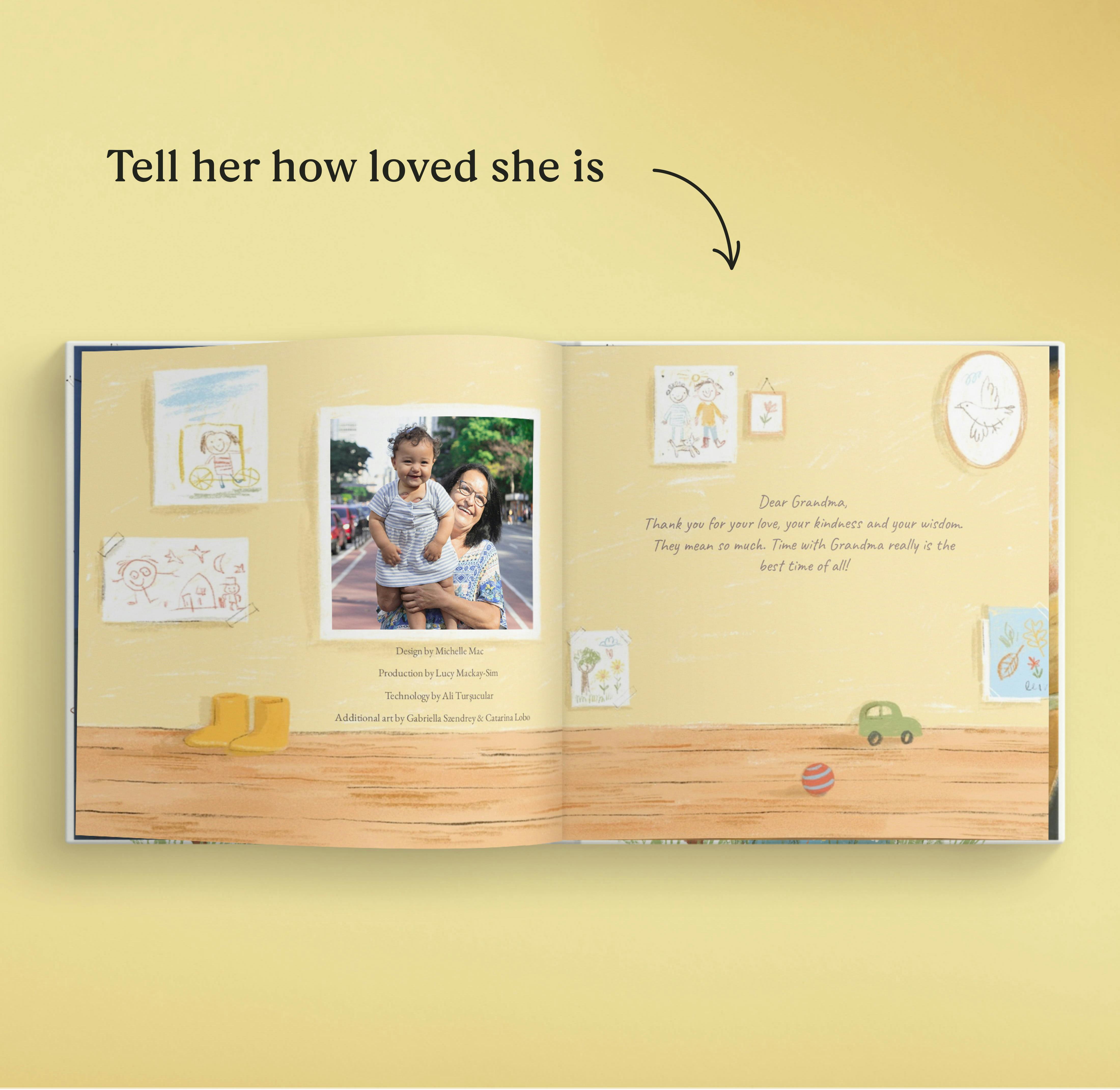 A page inside the personalised book