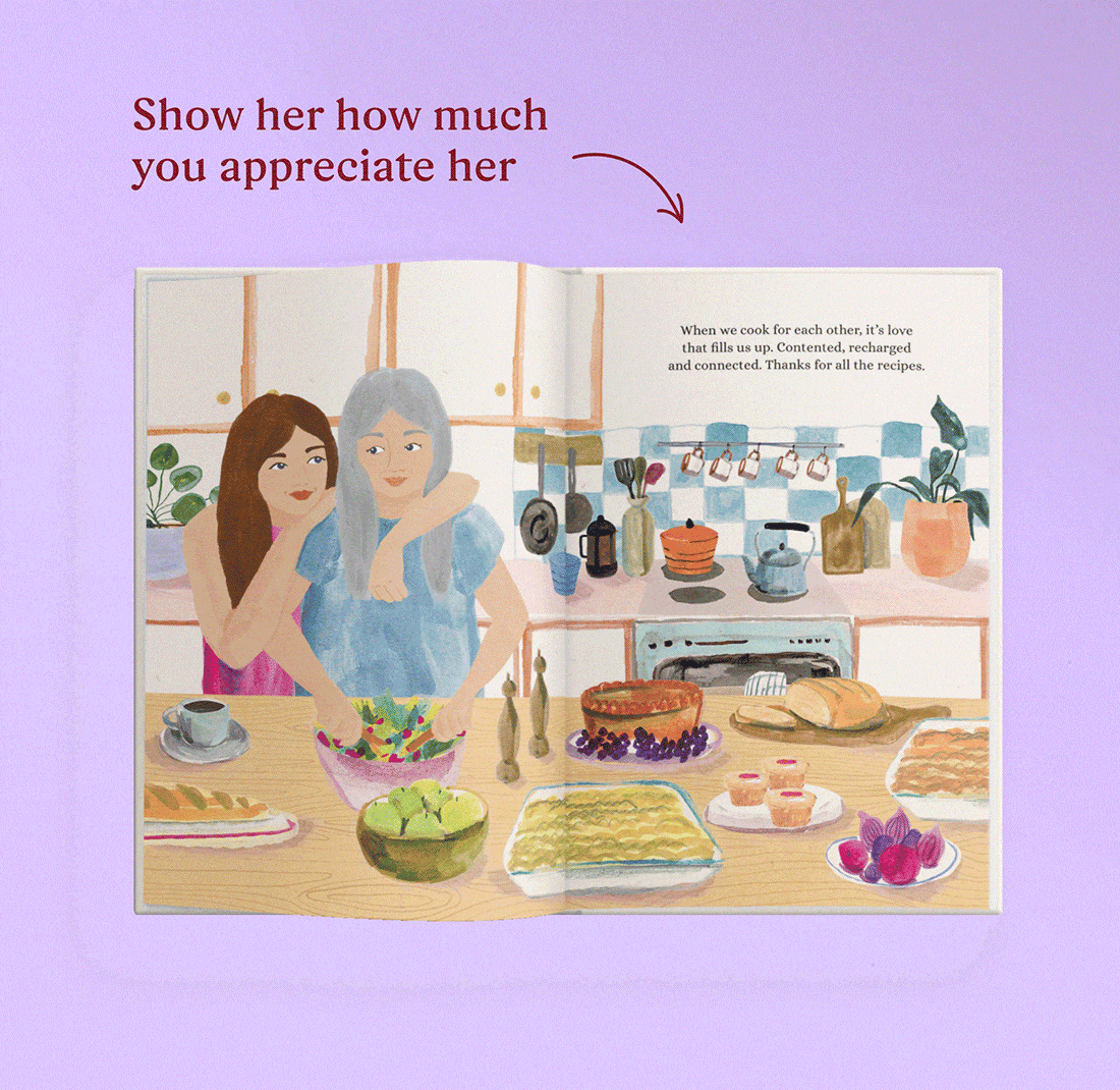 GIF showing the personalised pages of the book