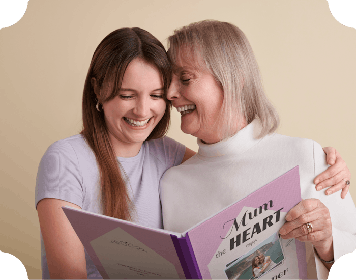 A daughter and mother reading the personalised book