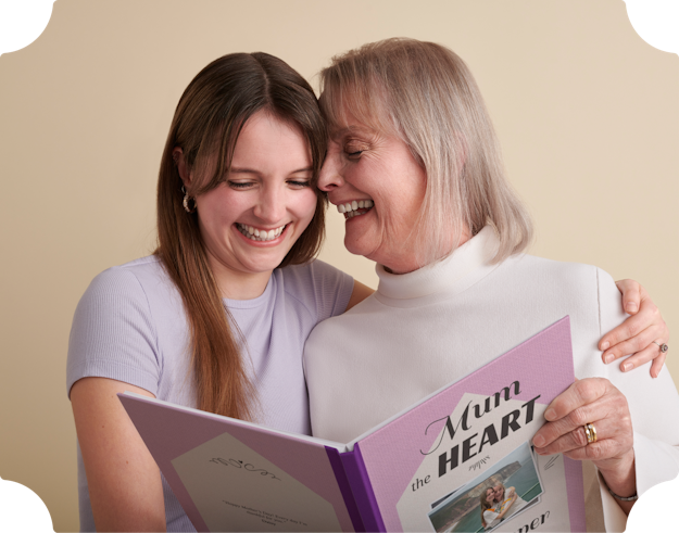 A daughter and mother reading the personalised book