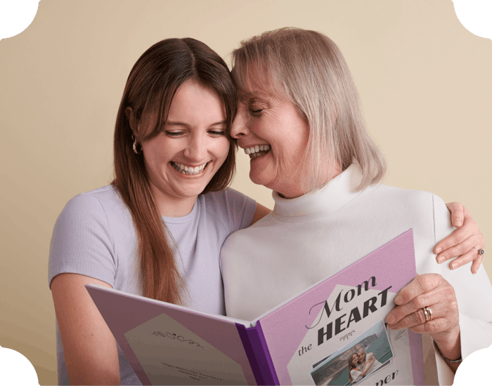 A daughter and mother reading the personalised book