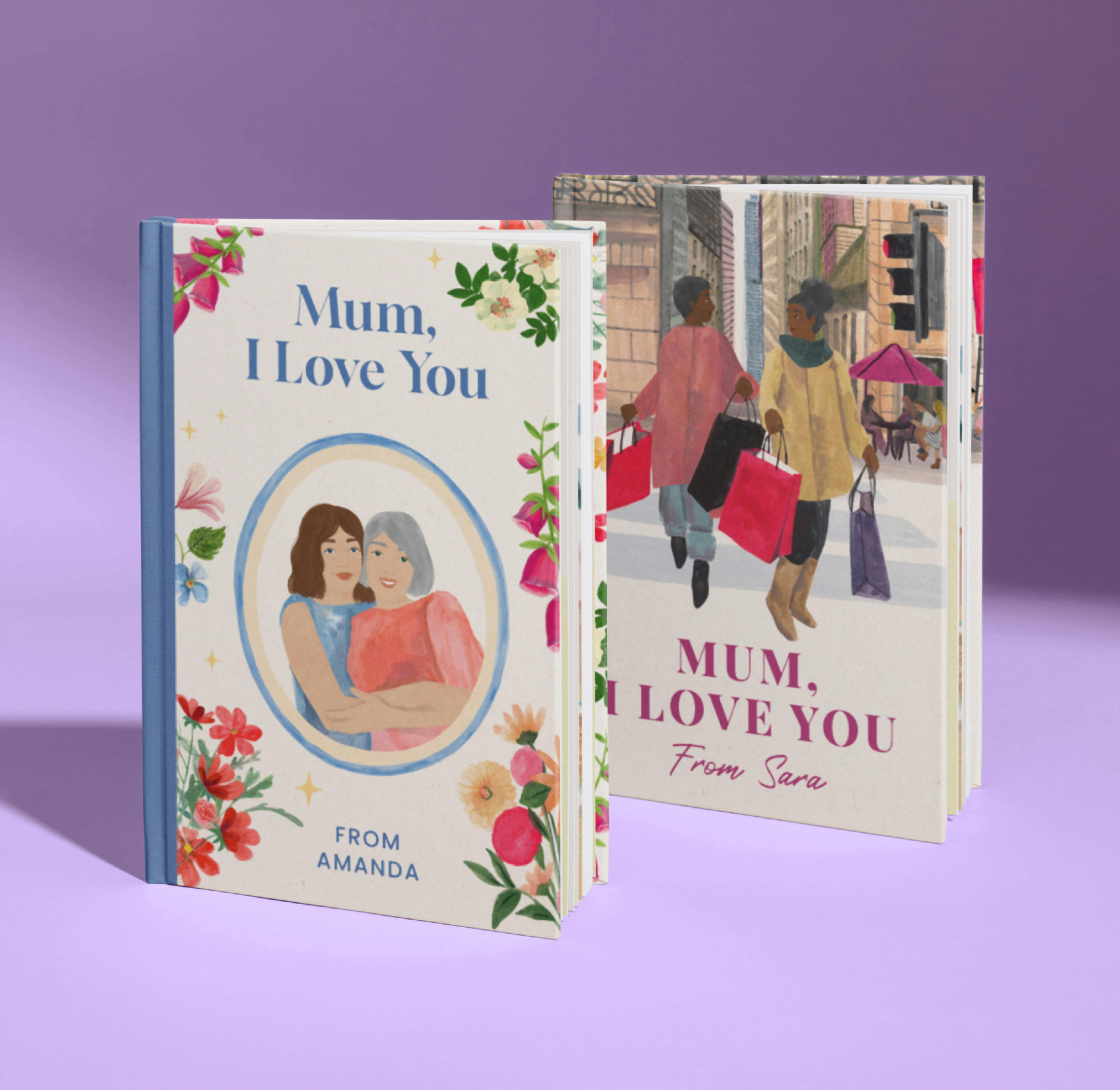 Two personalised book covers