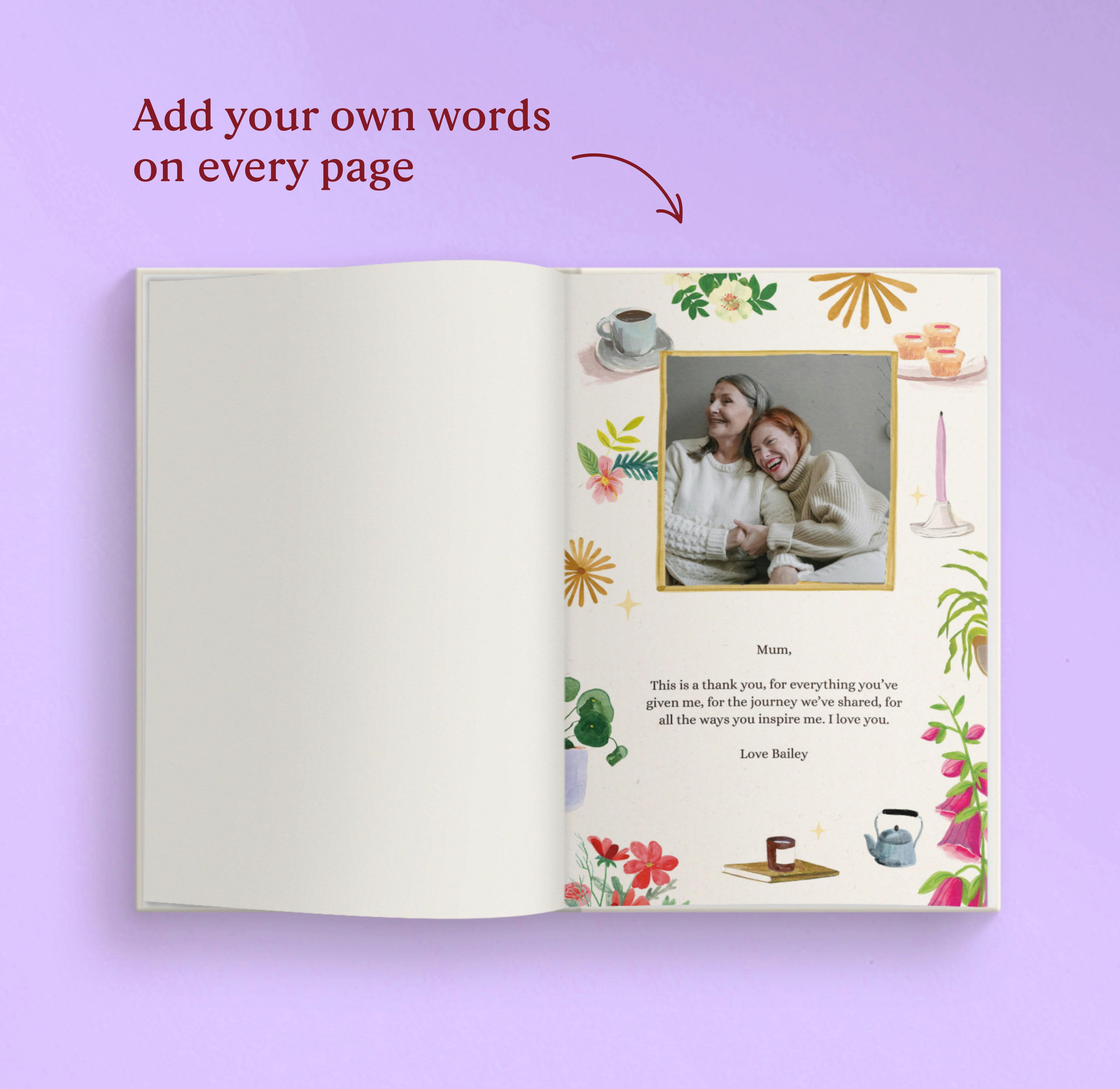 GIF showing the personalised pages of the book