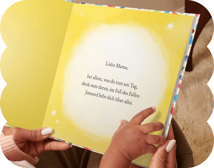 Eine aufgeschlagene Seite des personalisierten Buches