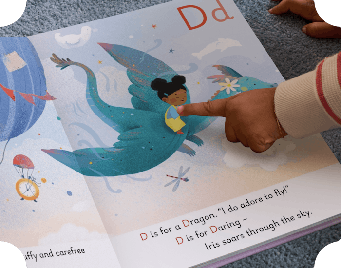 Two hands wrapping the personalised book