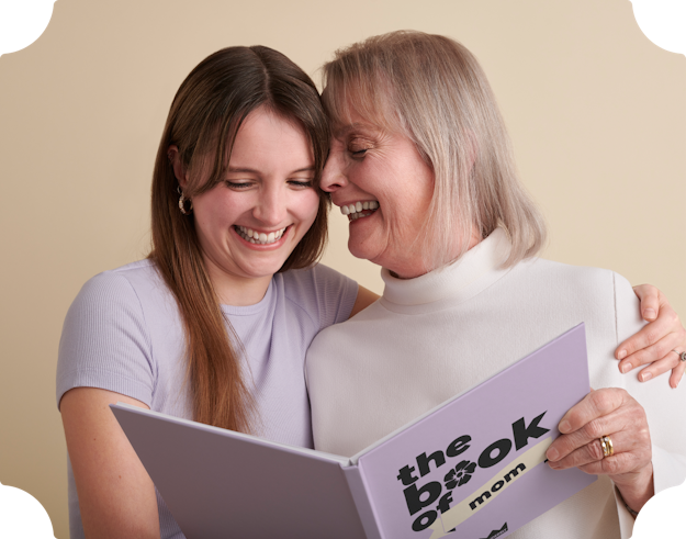 A daughter and mother reading the personalised book