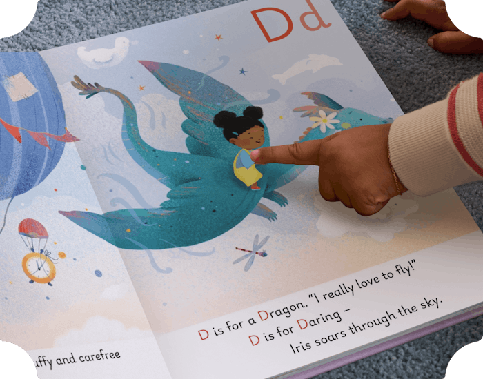 Two hands wrapping the personalised book