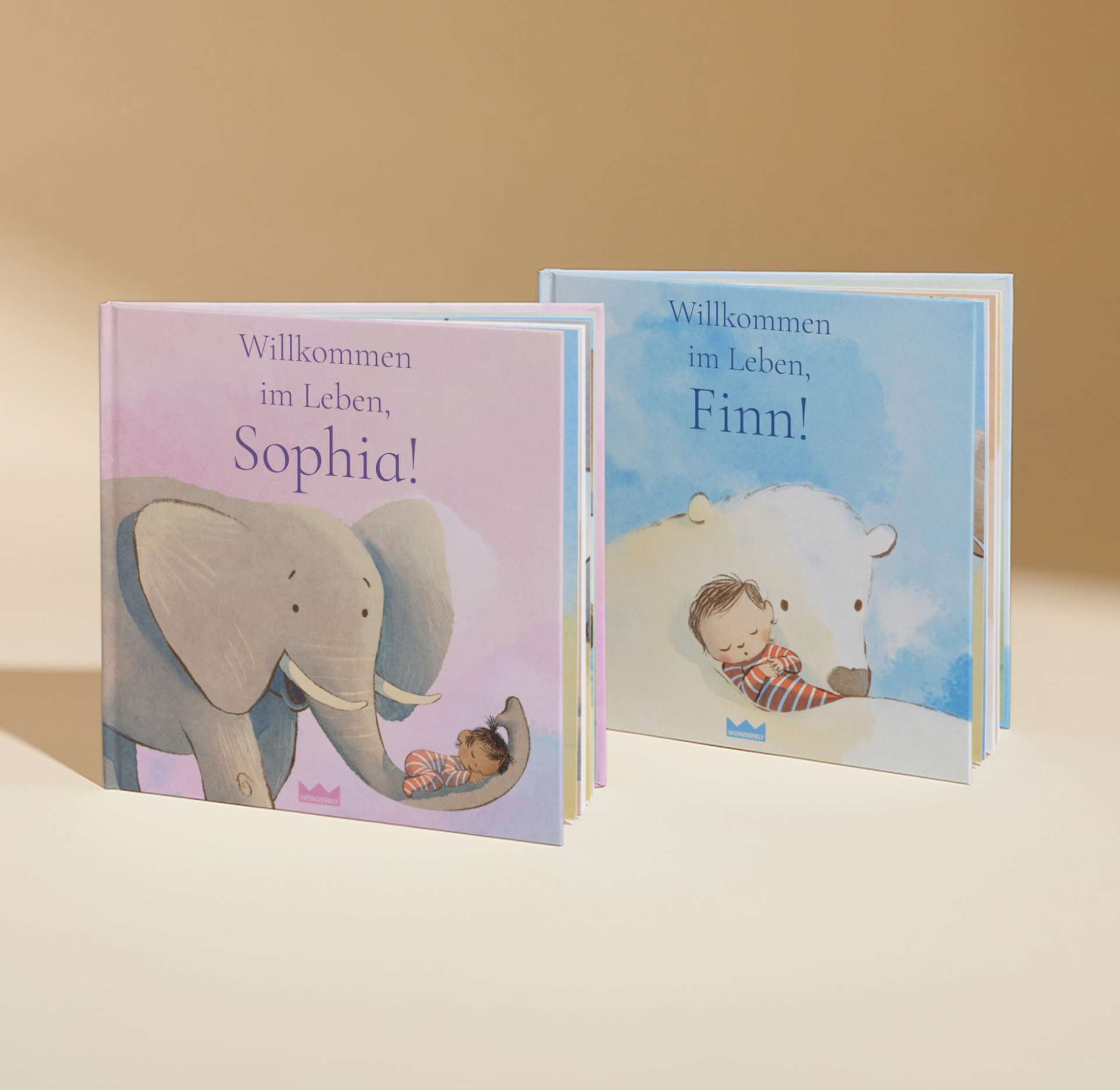 Zwei personalisierte Bucheinbände