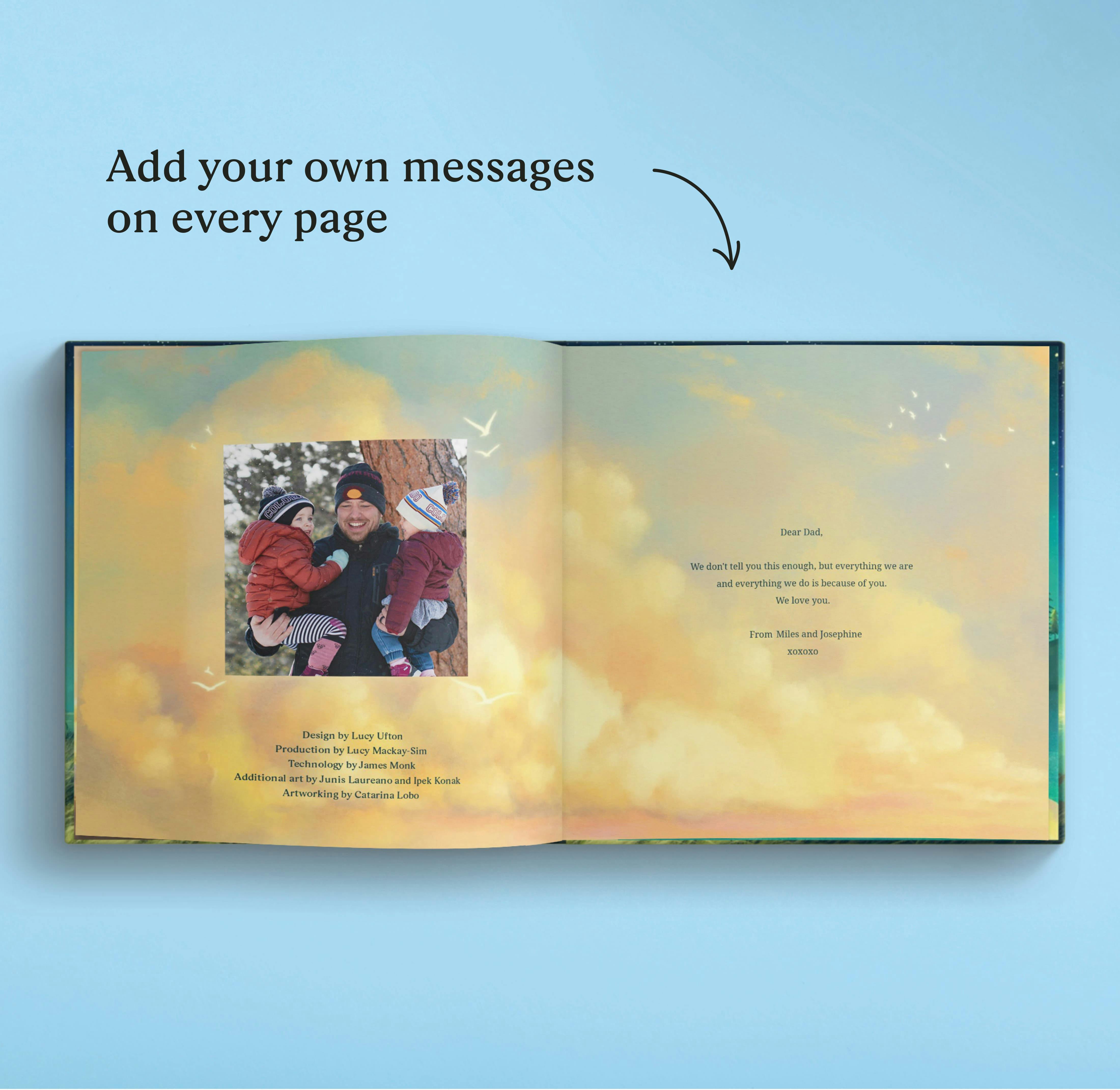 A page inside the personalised book