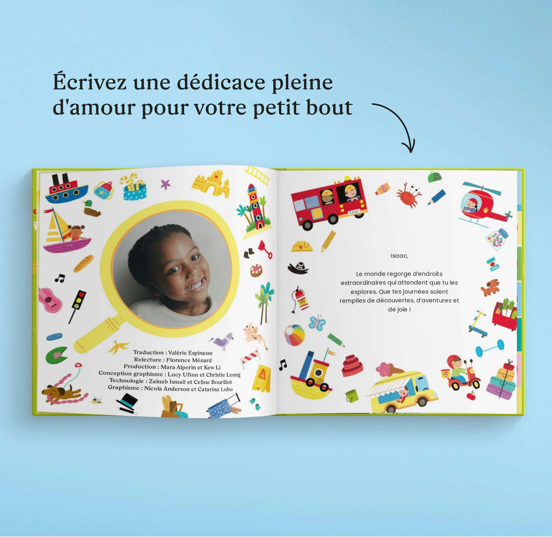 Une page intérieure du livre personnalisé