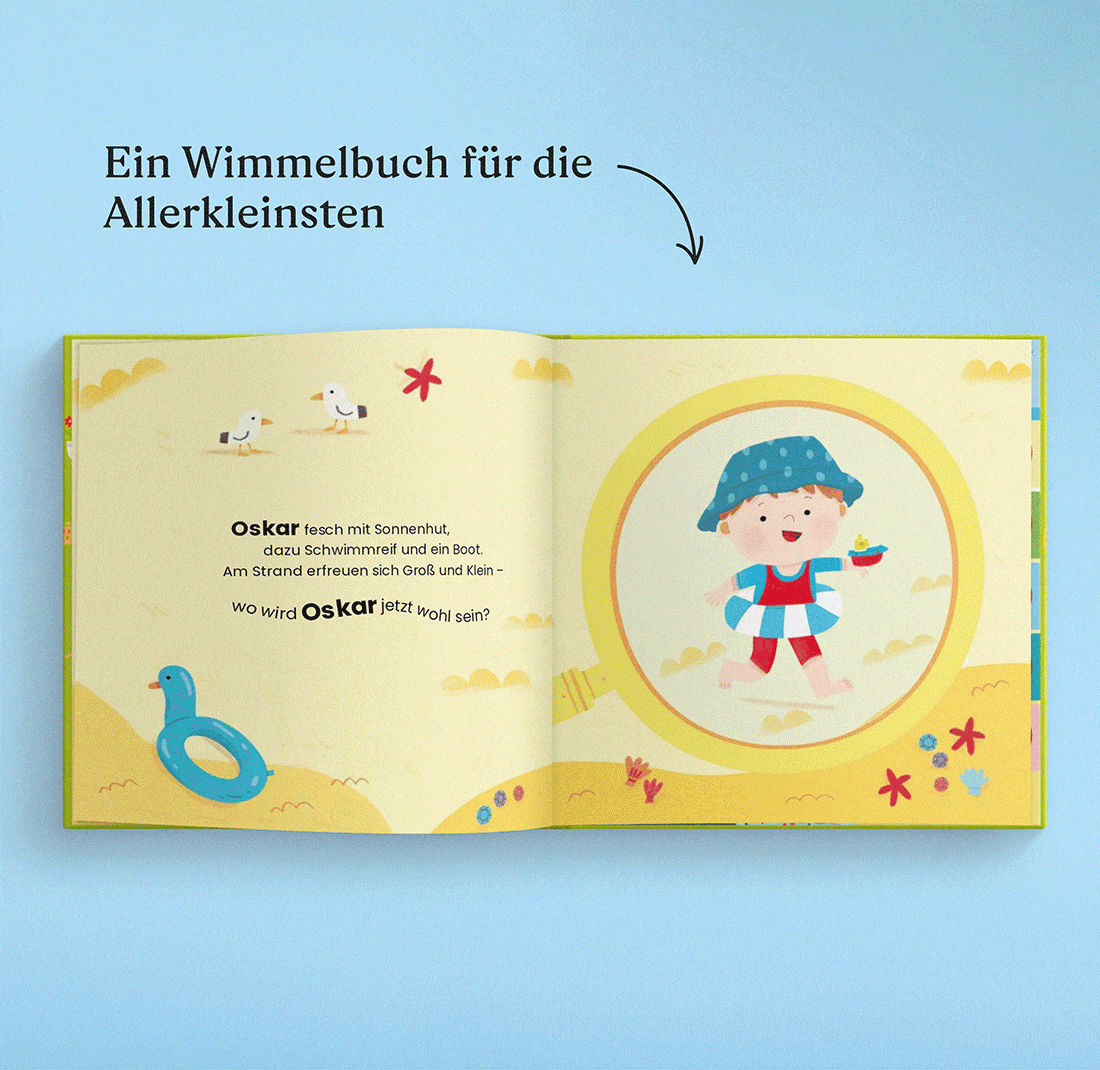 GIF mit den personalisierten Seiten des Buches