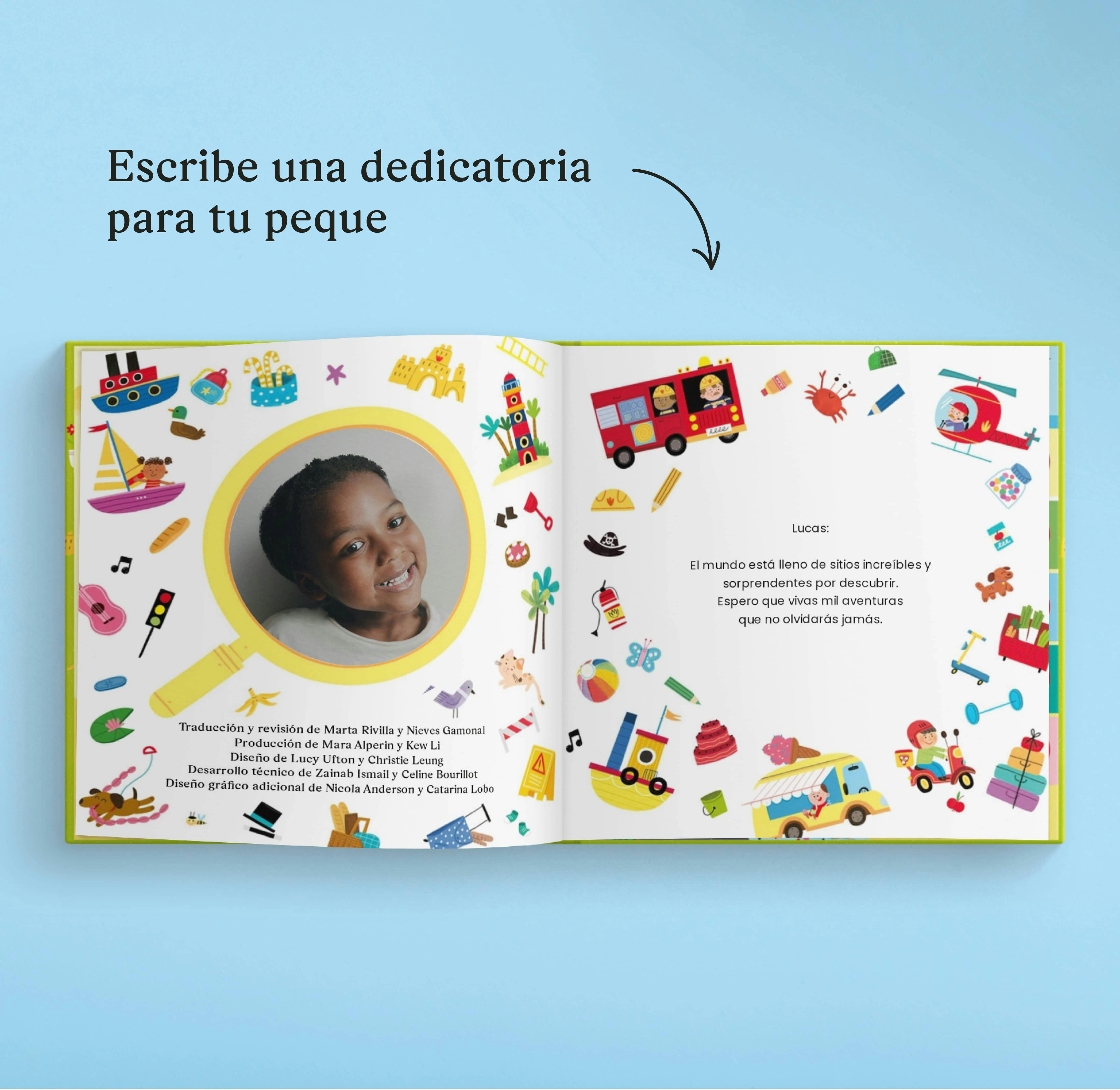 Una página de un libro personalizado