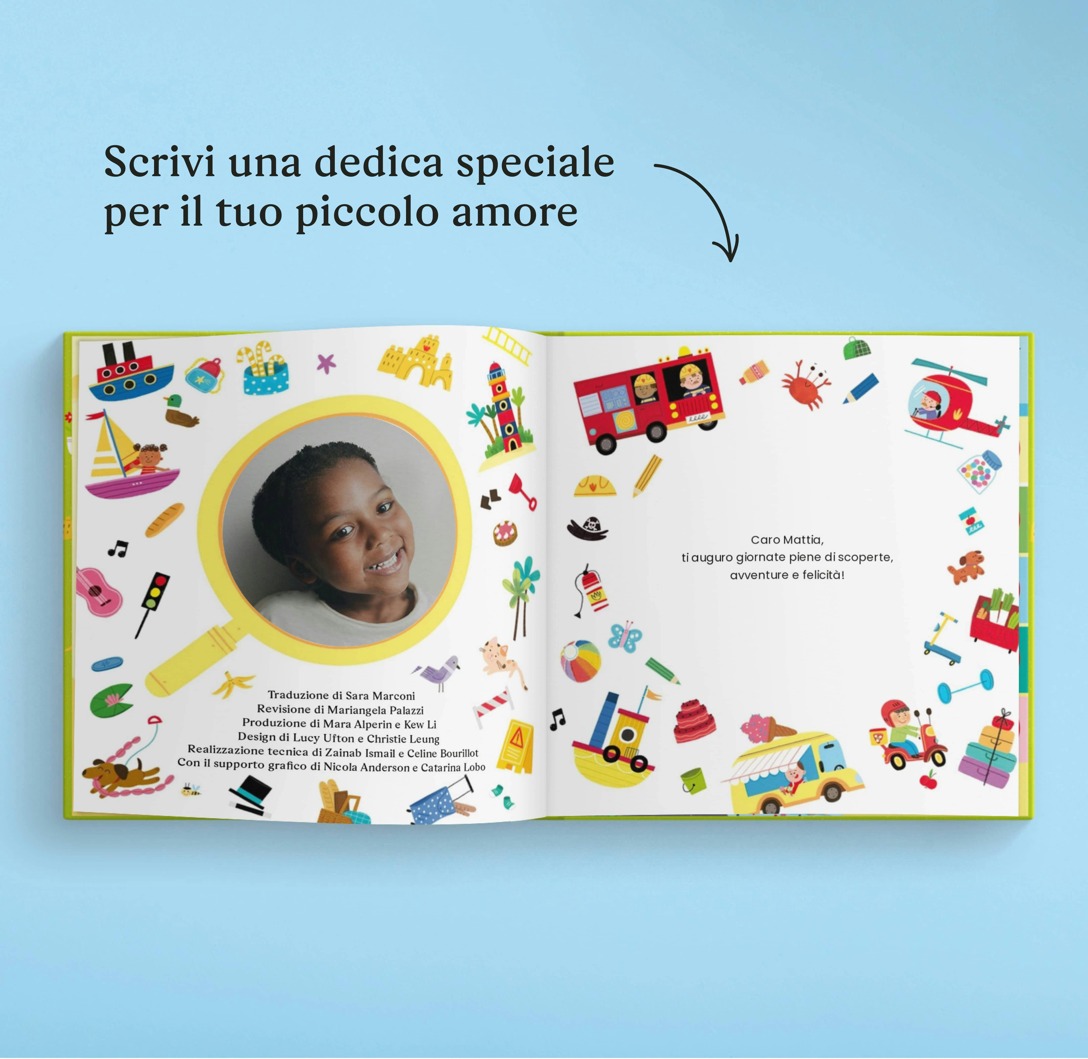 Una pagina interna di un libro personalizzato