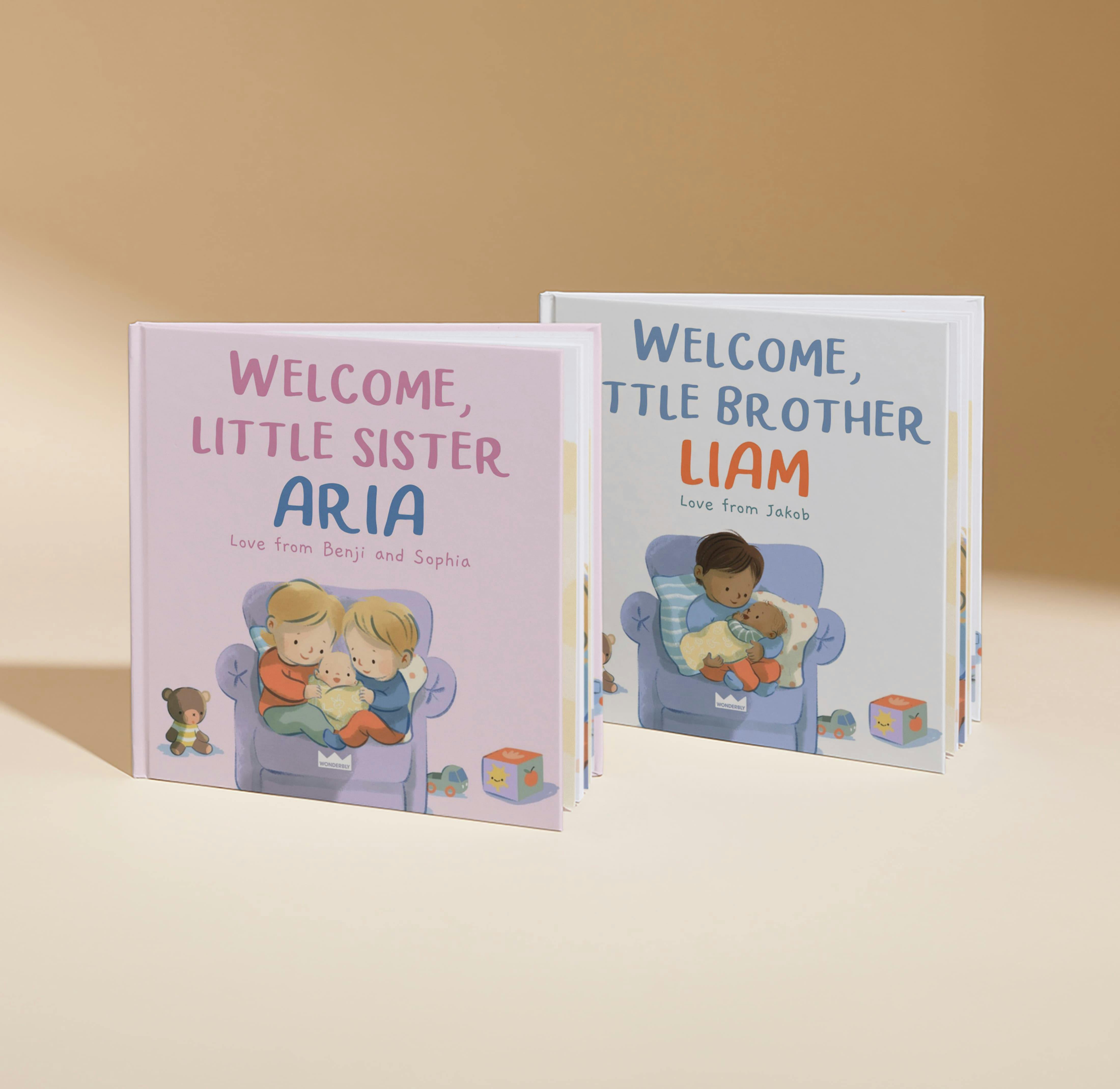 Two personalised book covers