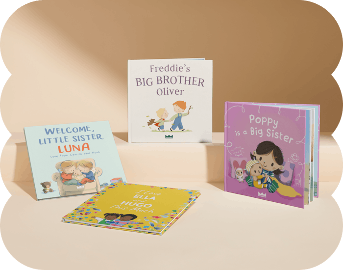 Four personalised book covers