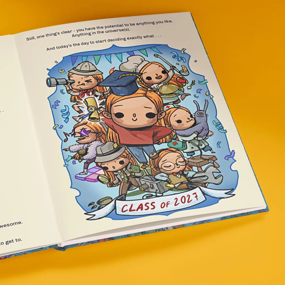 Page inside personalised graduation search-and-find book
