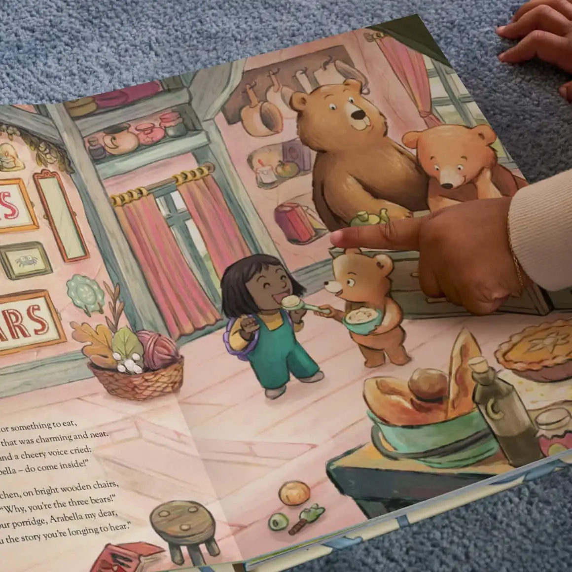 open page of personalised fairy tale book