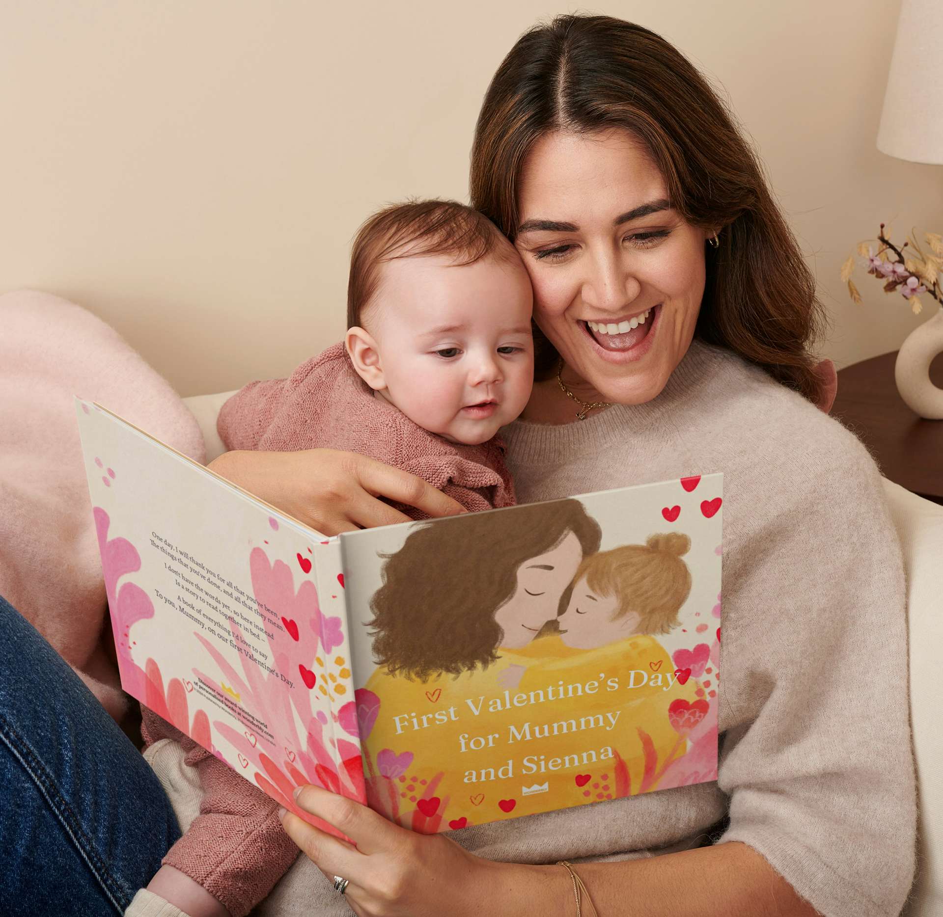 mother and child reading personalised book
