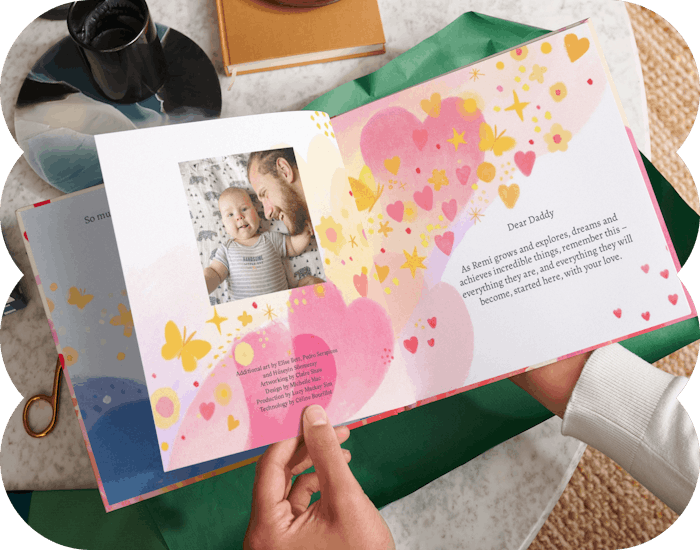 a page inside the personalised book