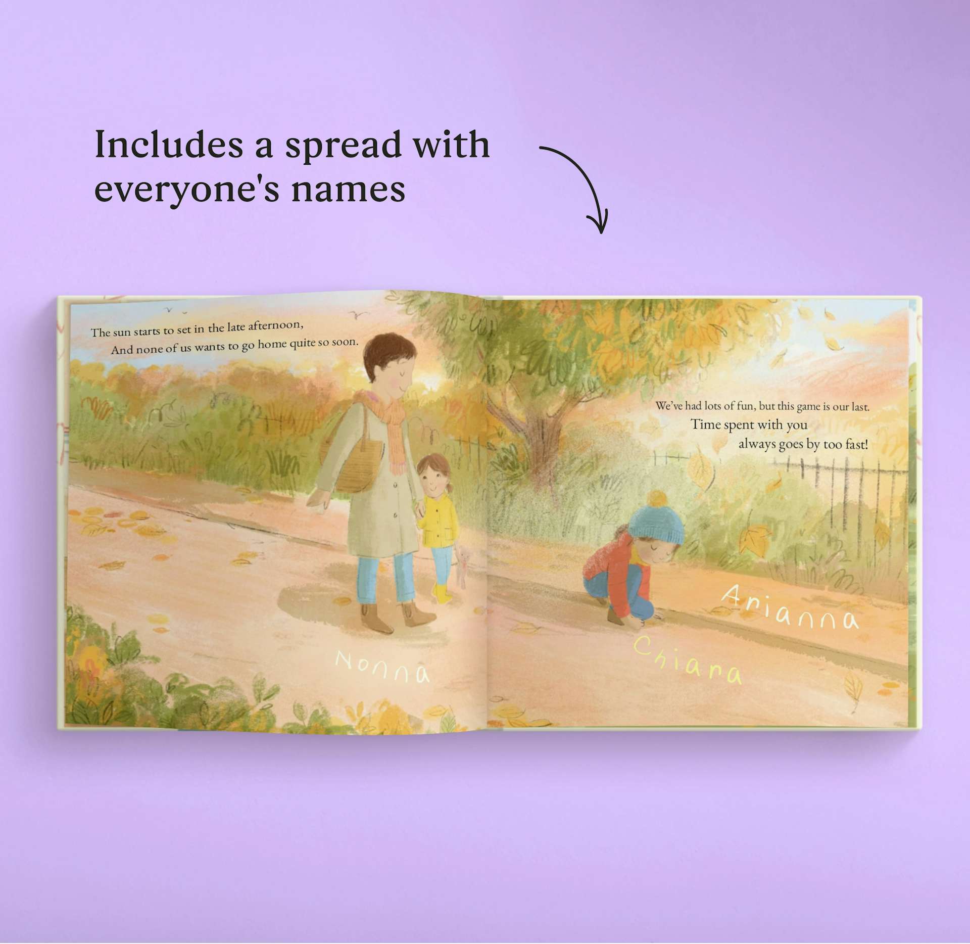 a page inside the personalised book