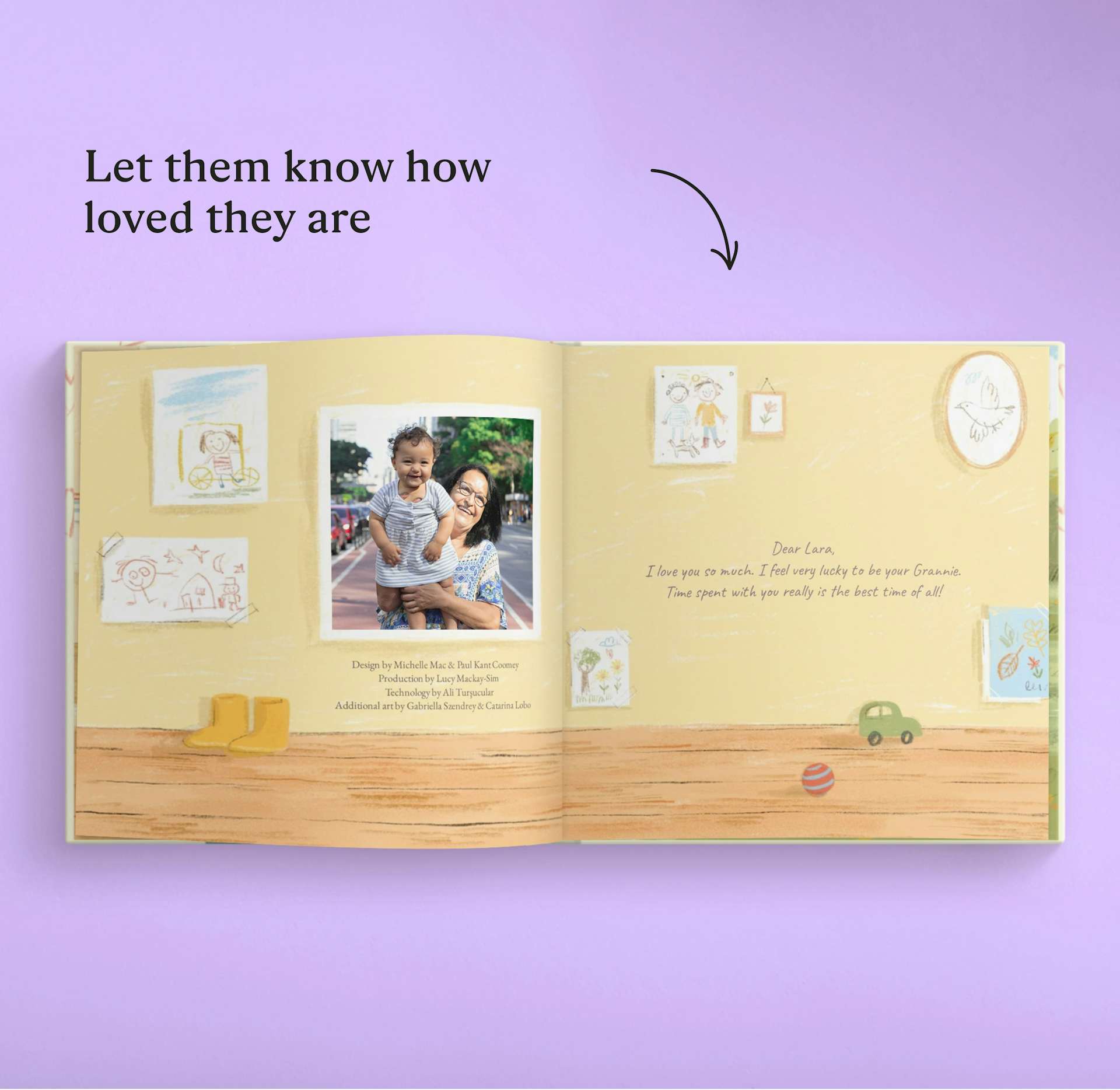 a page inside the personalised book