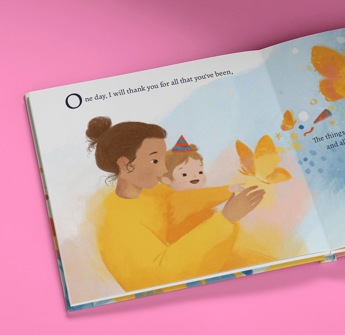 GIF showing pages in personalised book