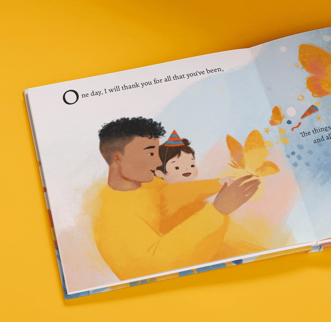 GIF showing pages in personalised book
