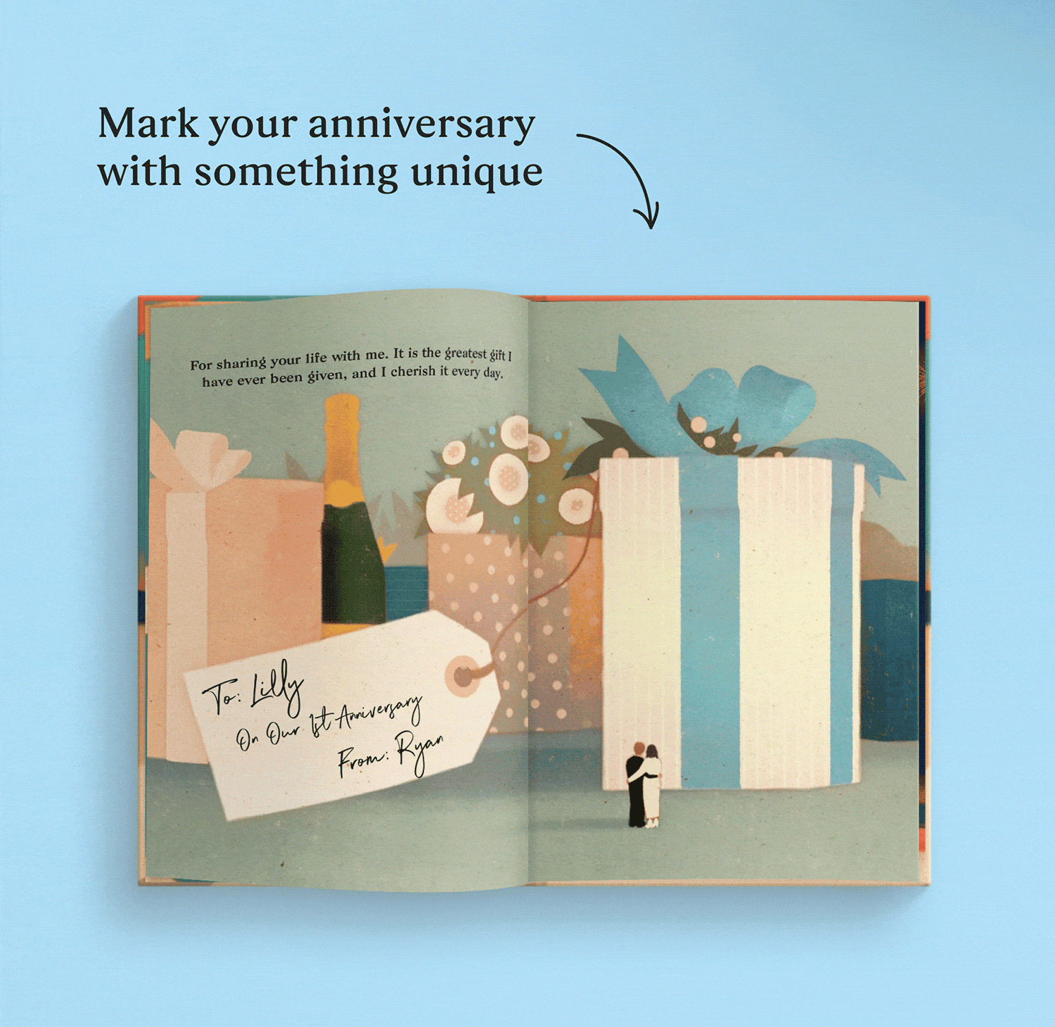 GIF showing pages in personalised book
