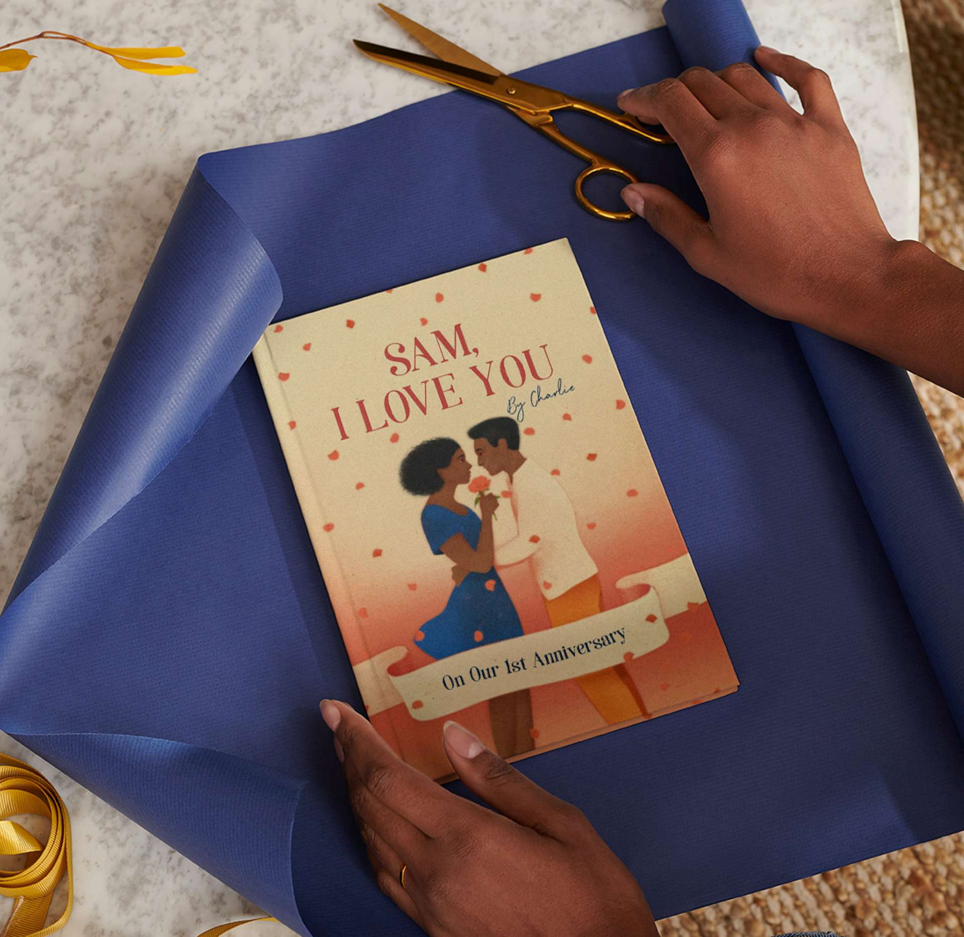 personalised book in giftwrap