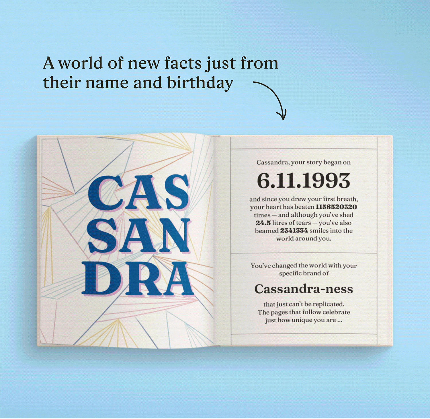GIF showing pages in personalised book