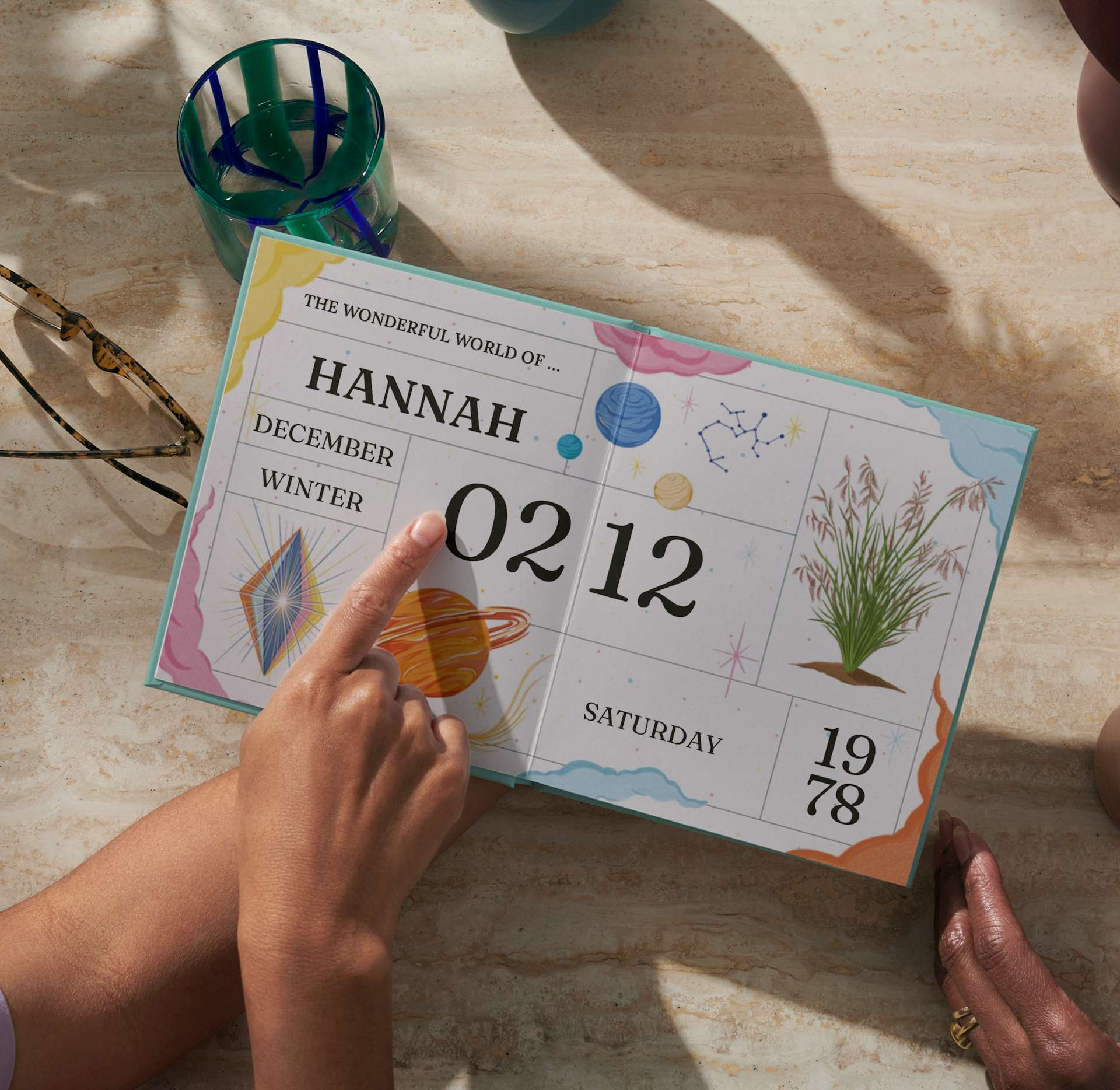 a page inside the personalised book