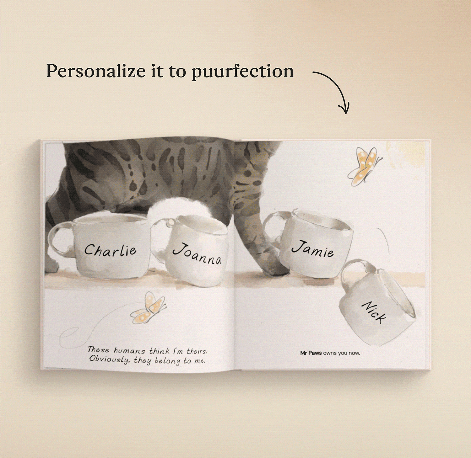 GIF showing pages in personalised book