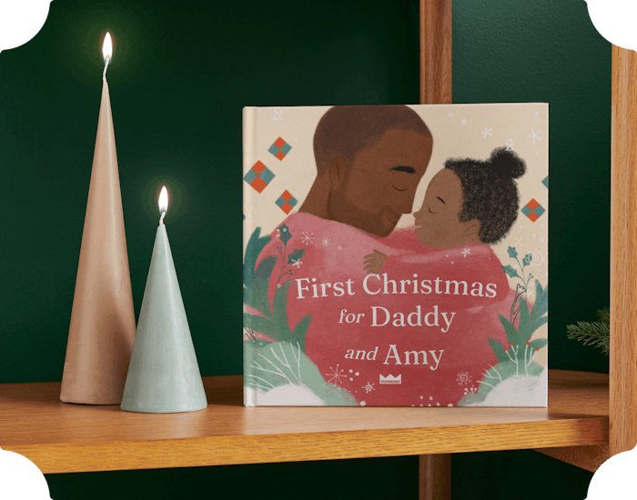 personalised book on a shelf