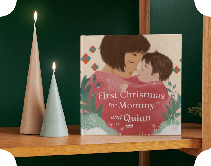 personalised book on a shelf