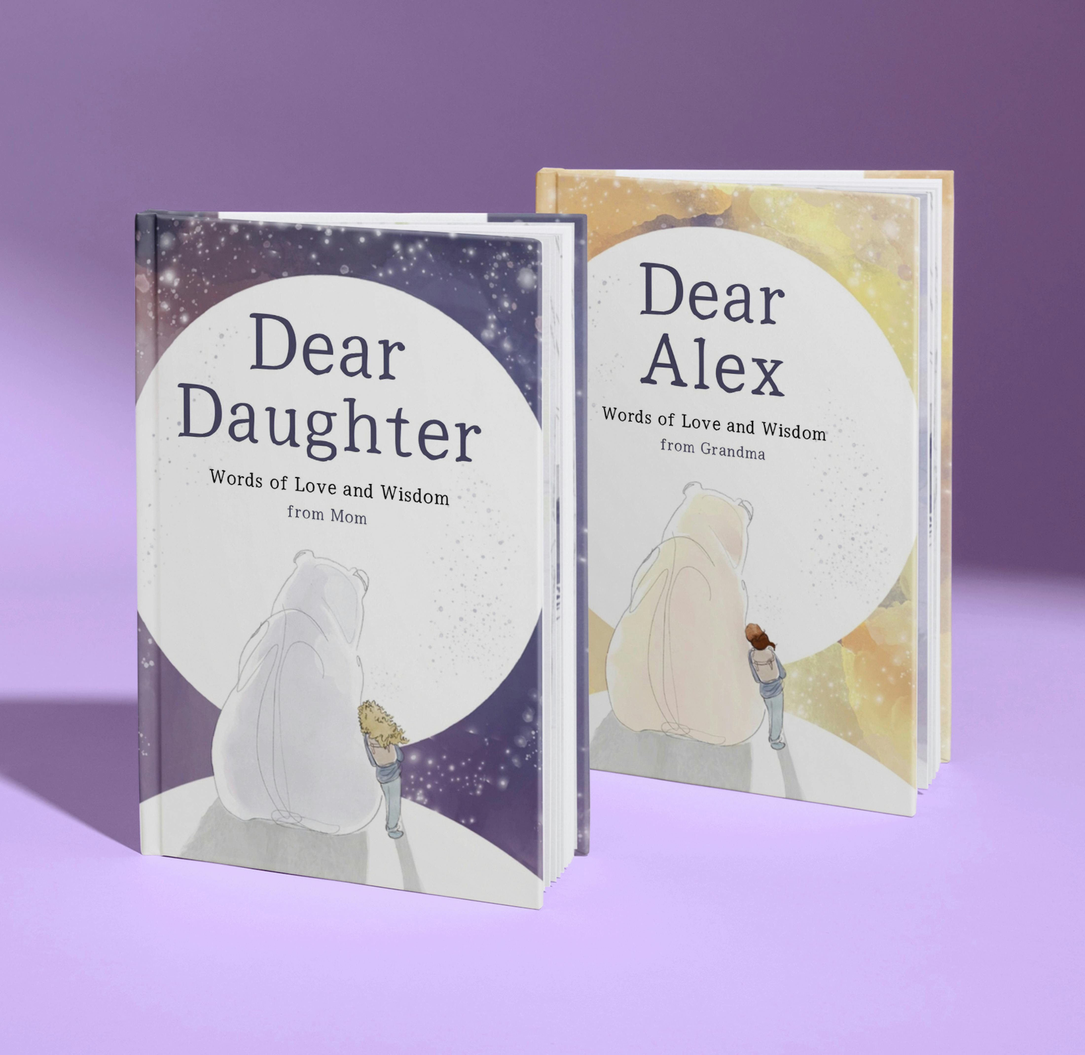 two personalised book covers