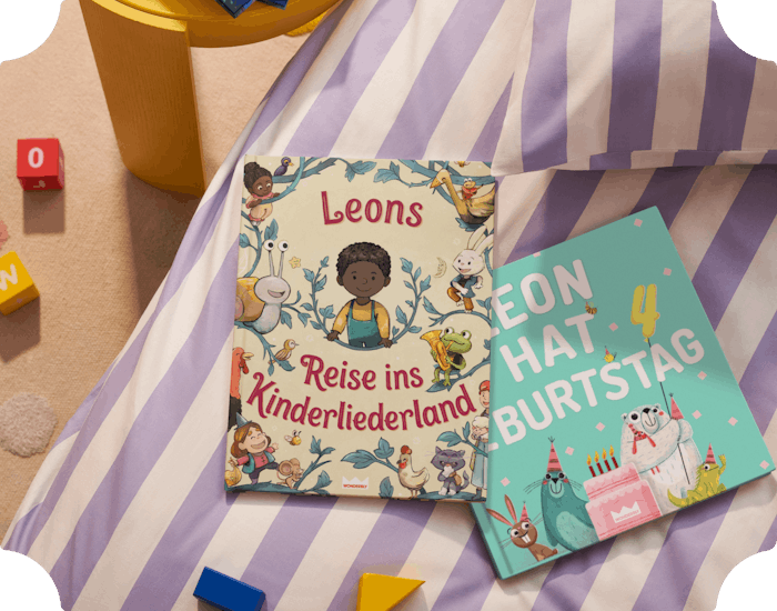 Zwei personalisierte Bucheinbände