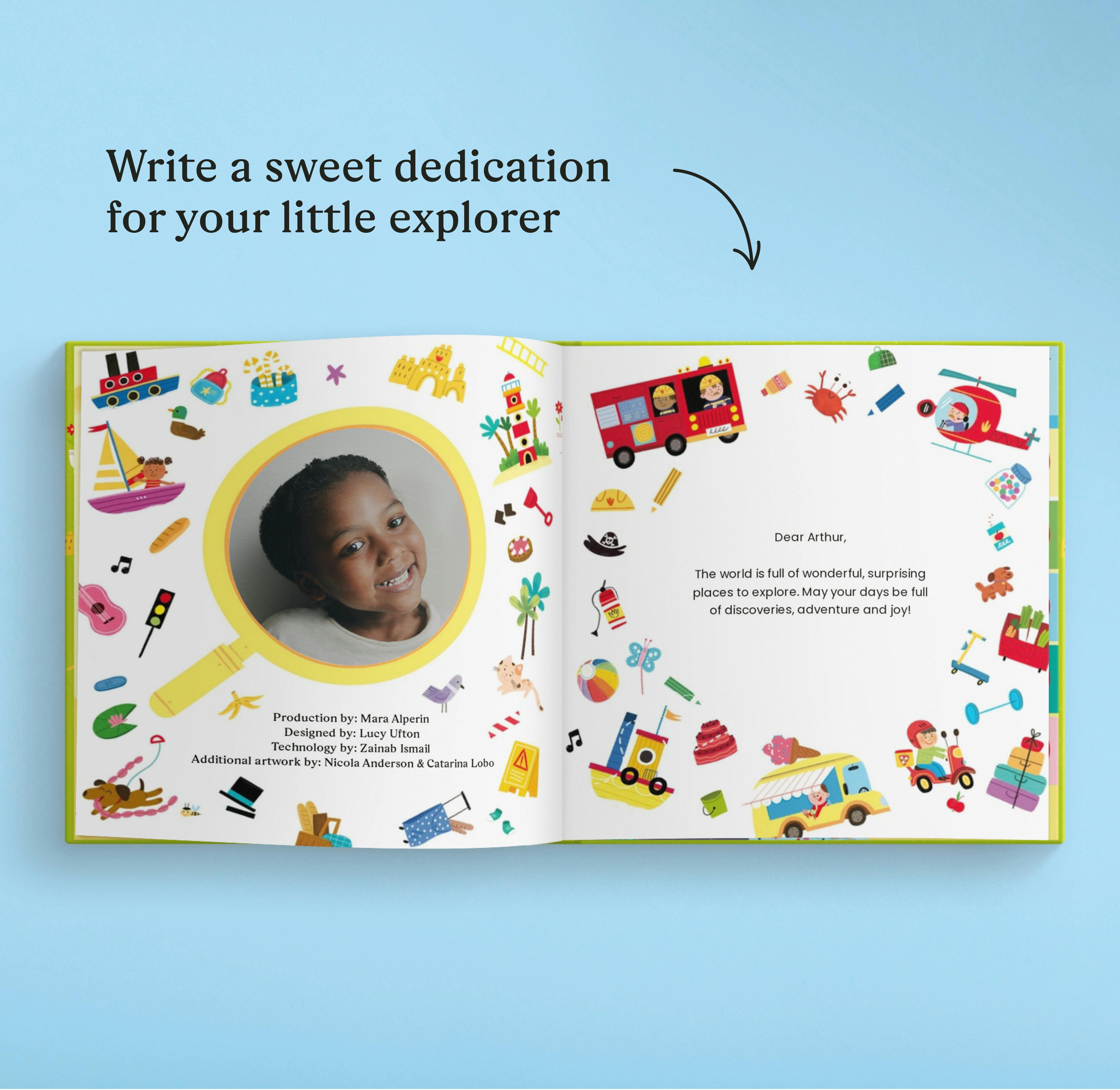 A page inside the personalised book