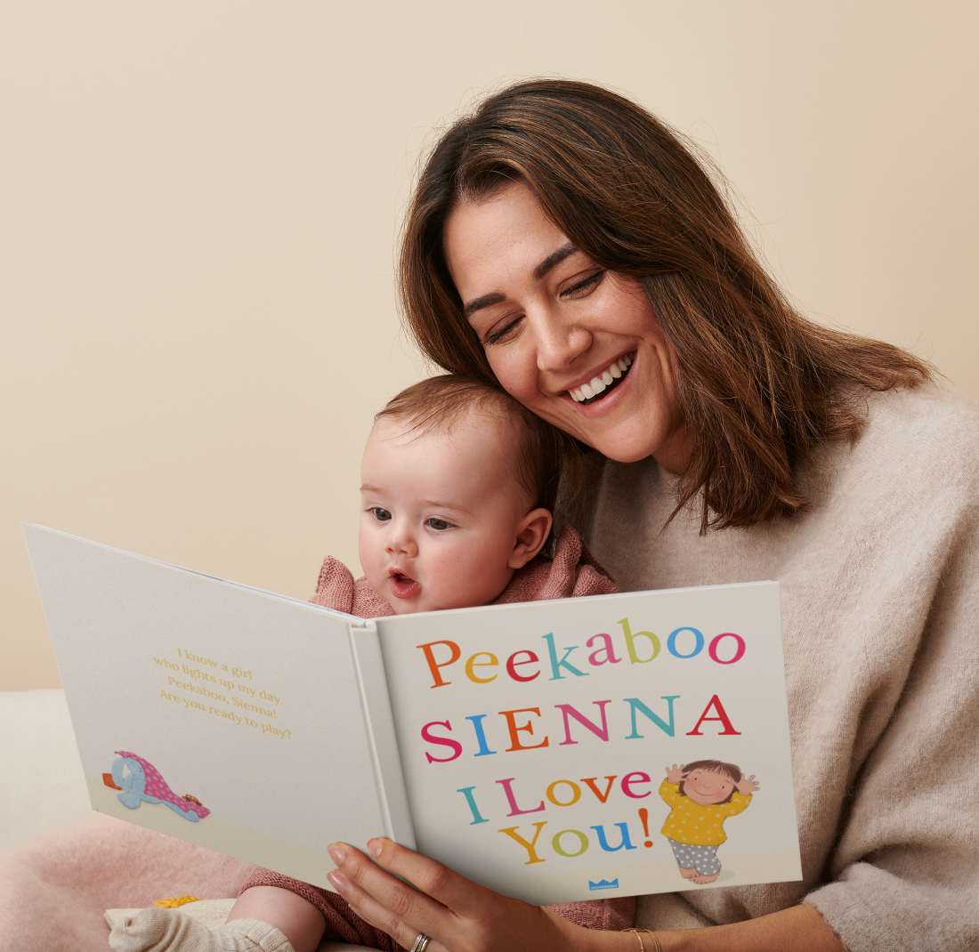 mother and child reading personalised book
