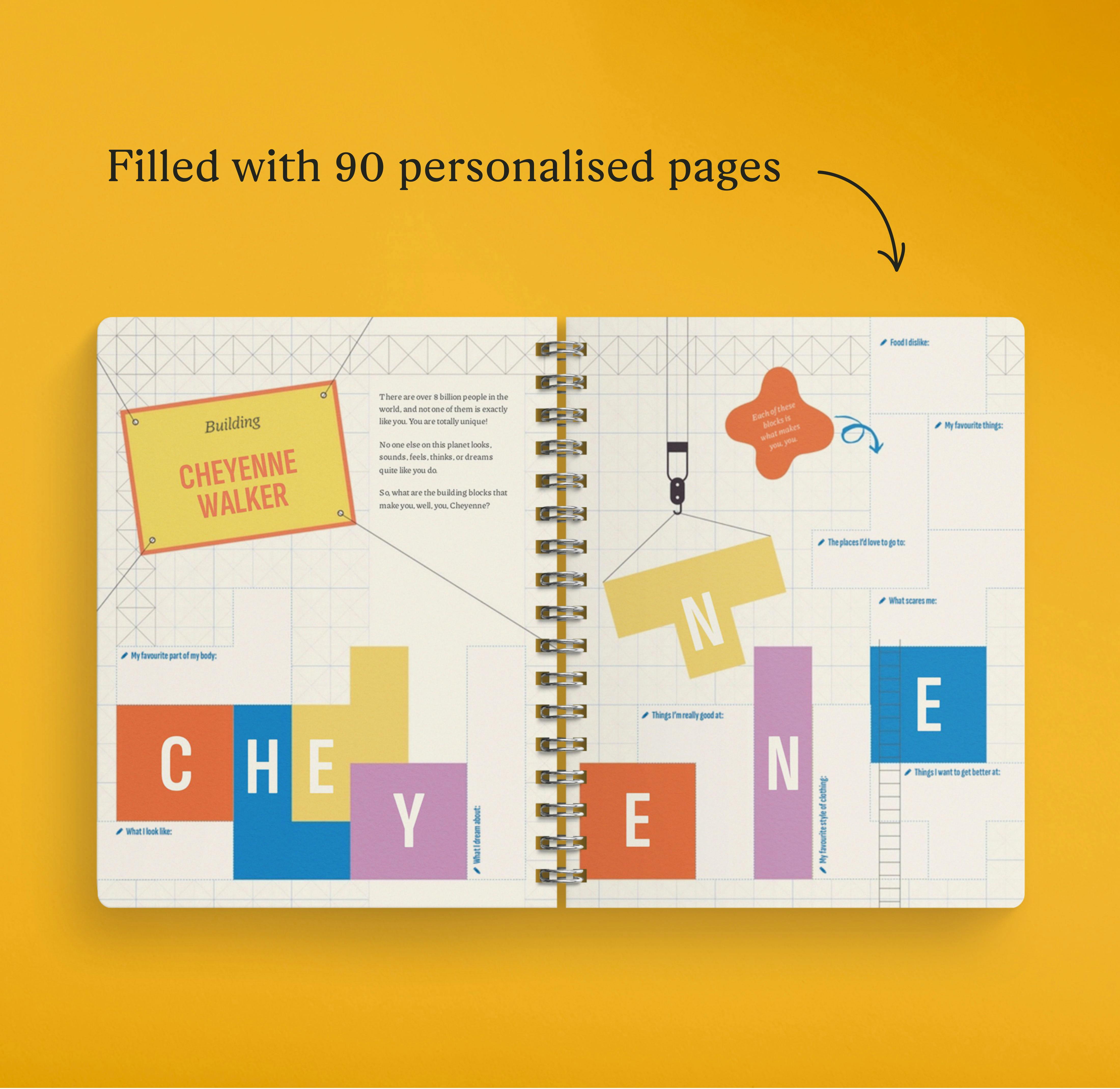 a page inside the personalised book