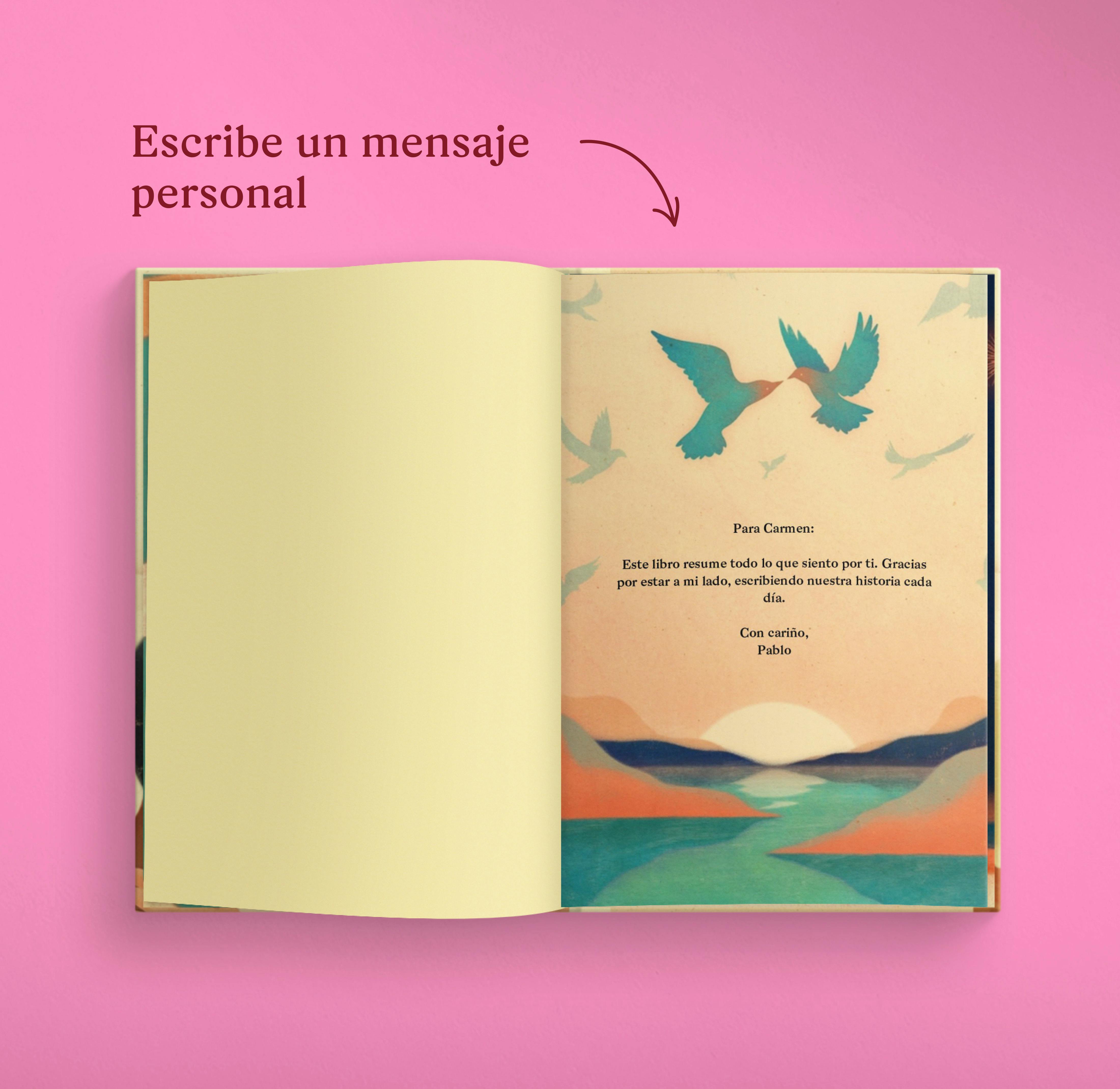 Una página de un libro personalizado