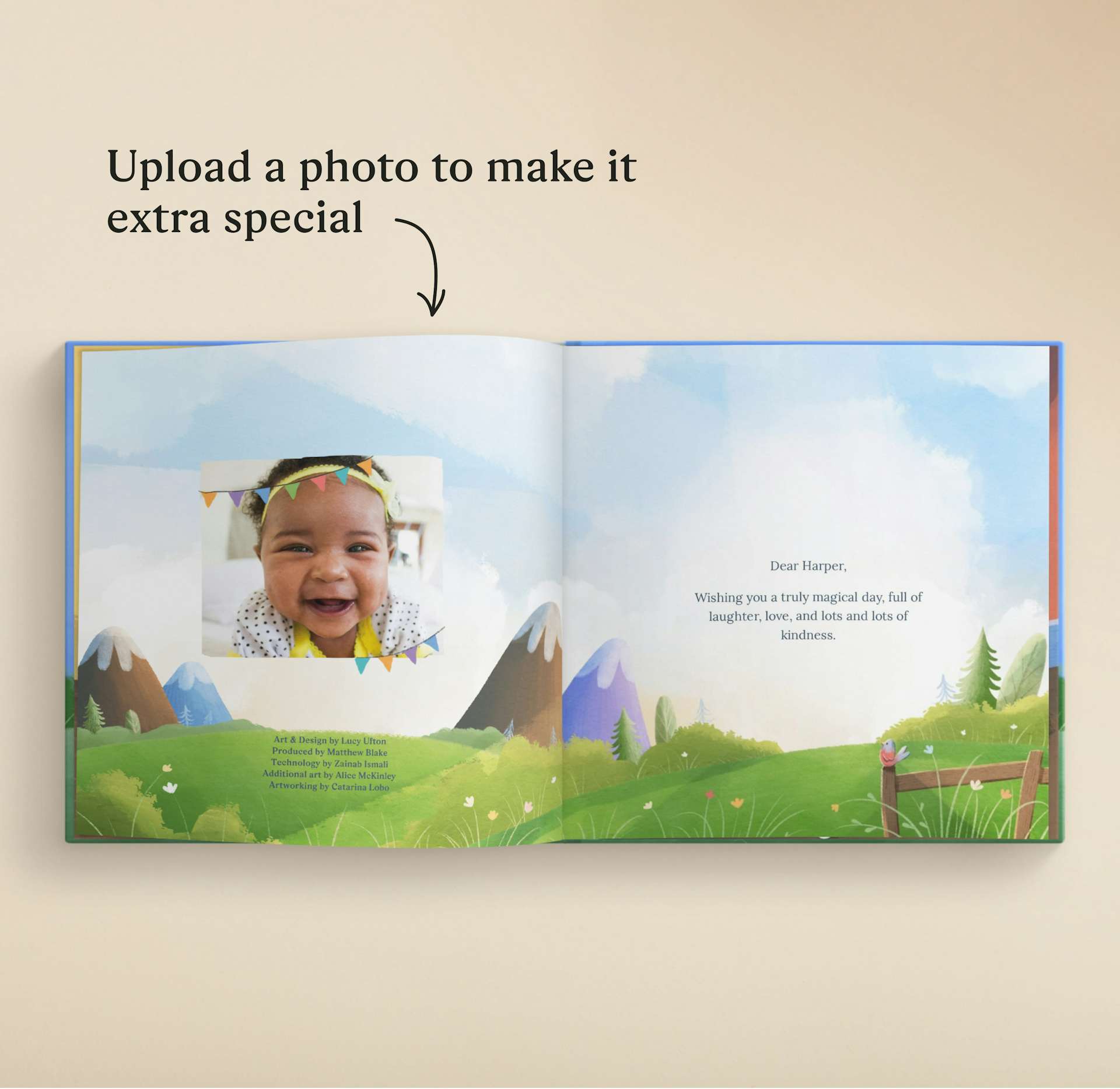 A page inside the personalised book