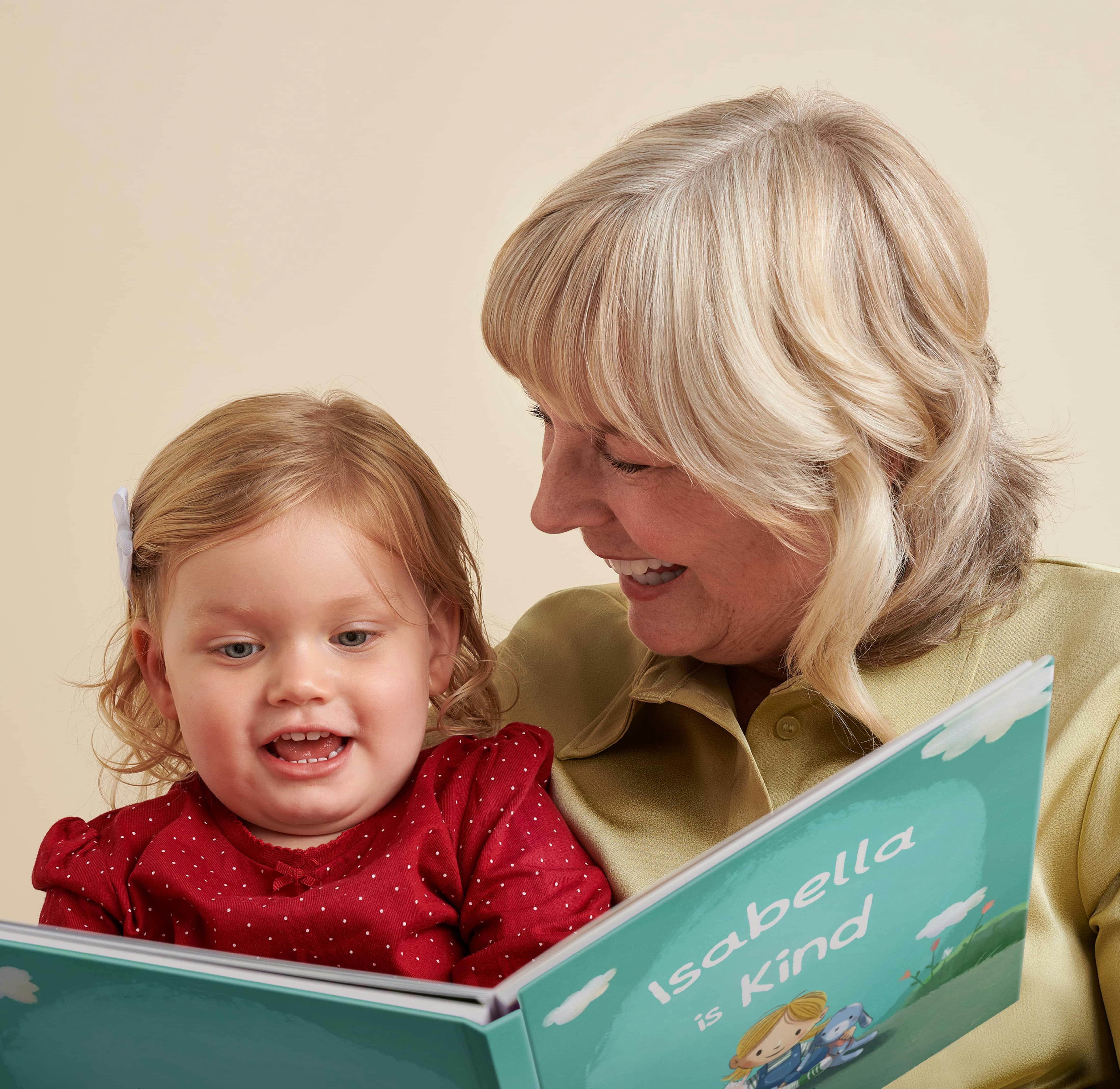 Family reading a book together