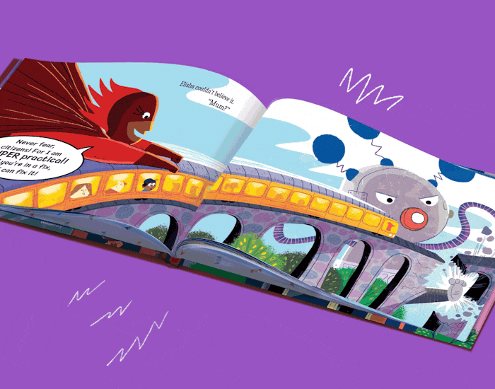 GIF showing the inside of My Mummy The Superhero