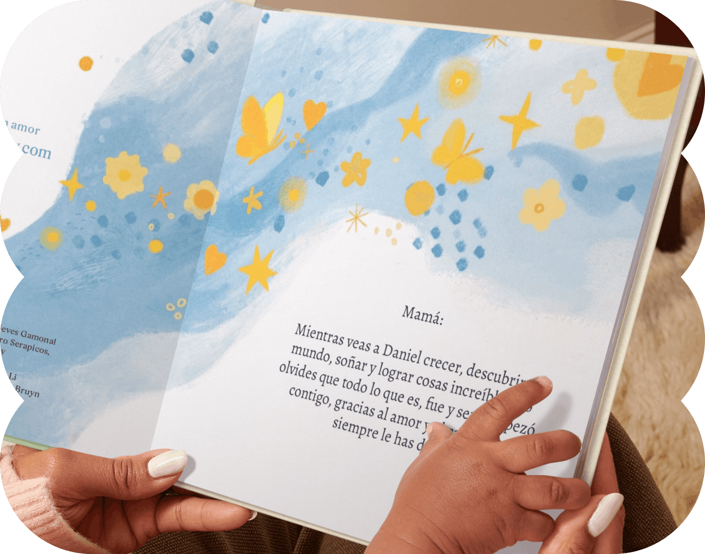 Una página de un libro personalizado