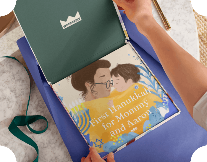 personalised book in a giftwrap box