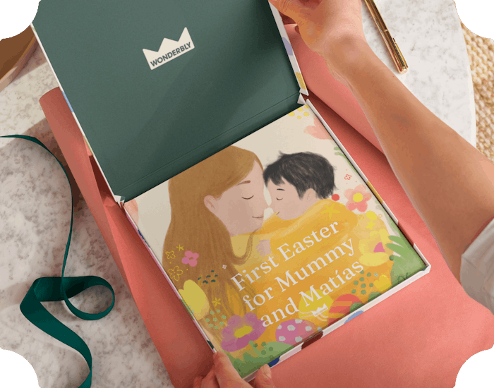 personalised book in a giftwrap box